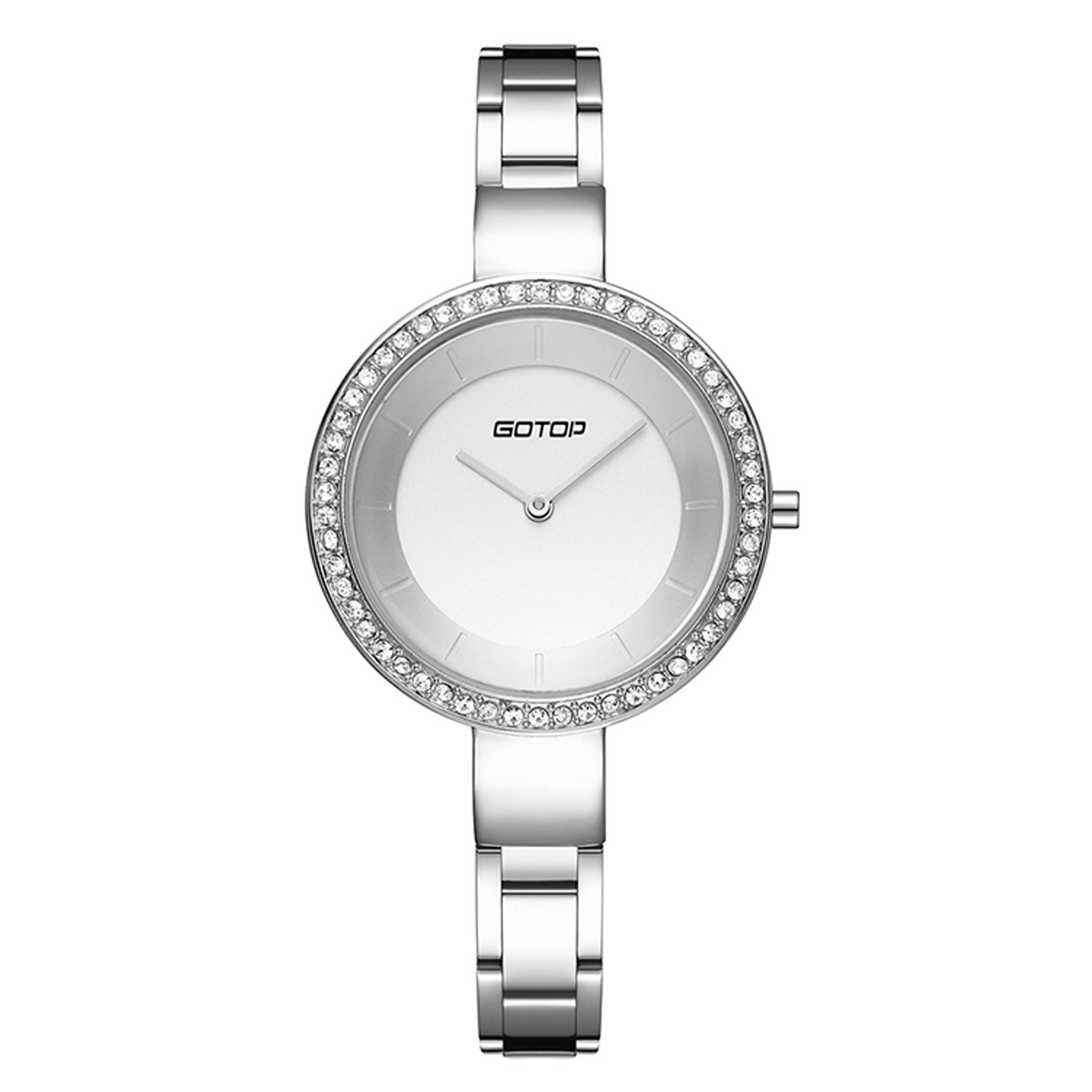 Polished Silver Finish Stainless Steel Women's Watch