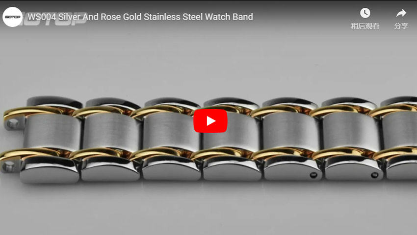 WS004 Silver And Rose Gold Stainless-Steel Watch Band