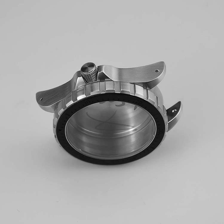 Round Stainless Steel Watch Case in Black