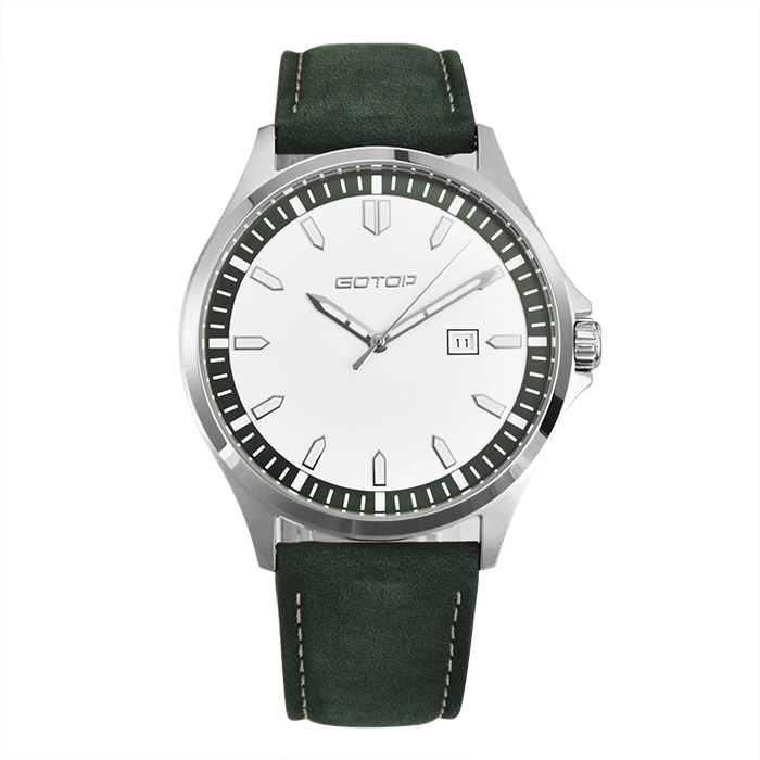 SS965 Flat Hard Glass Stainless Steel Watch for Men