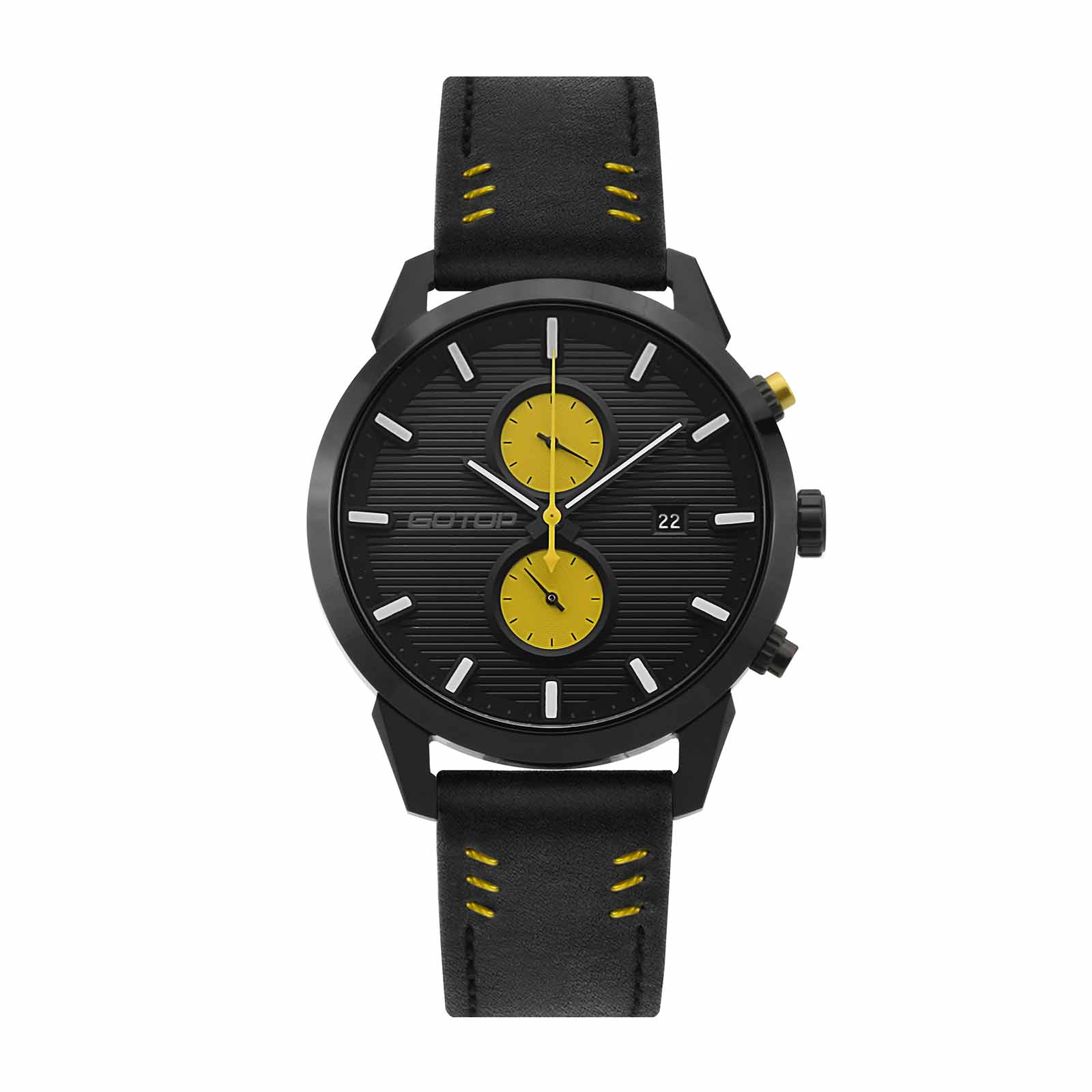 Genuine Leather Dual Dial Watches For Men