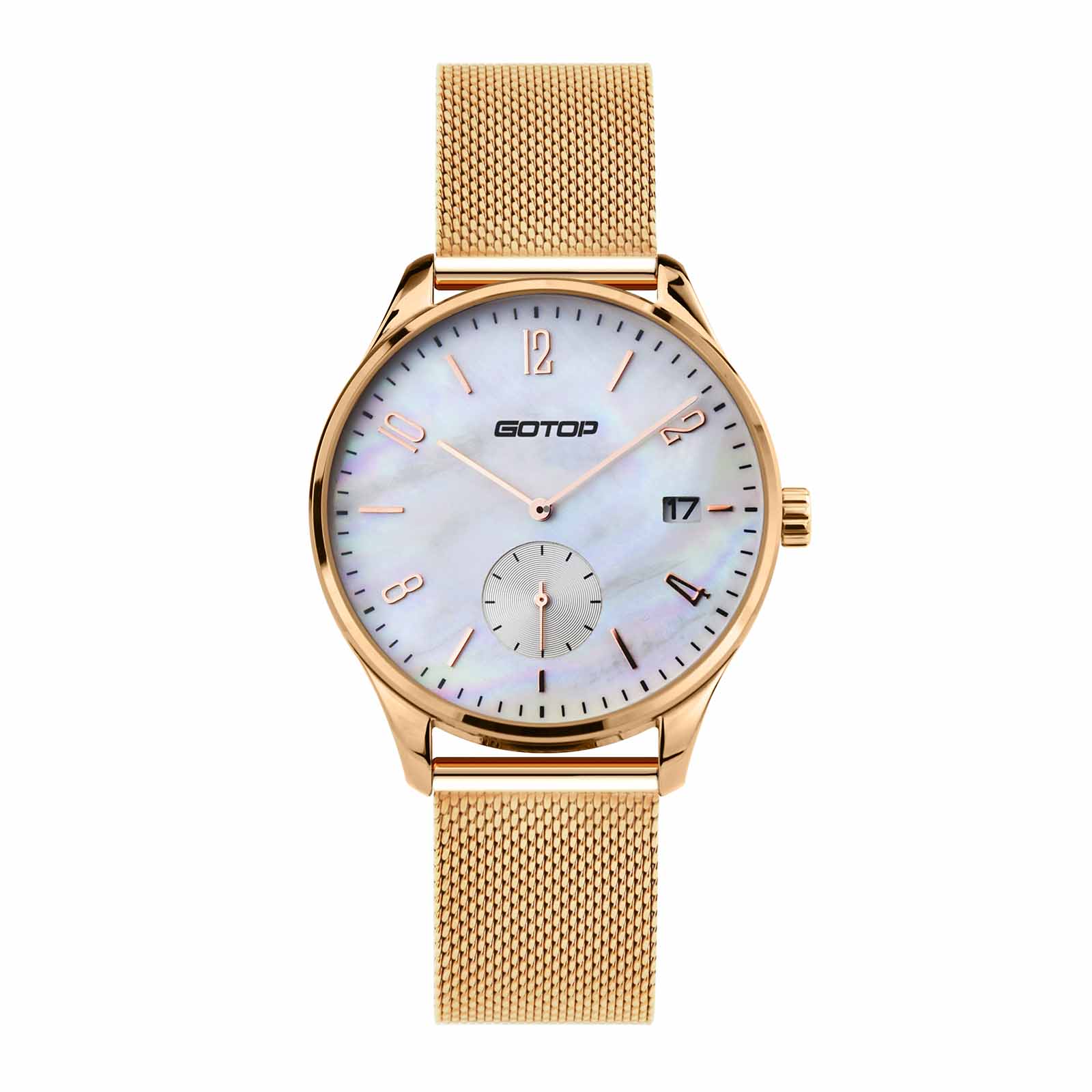 Mens Rose Gold Quartz Watch