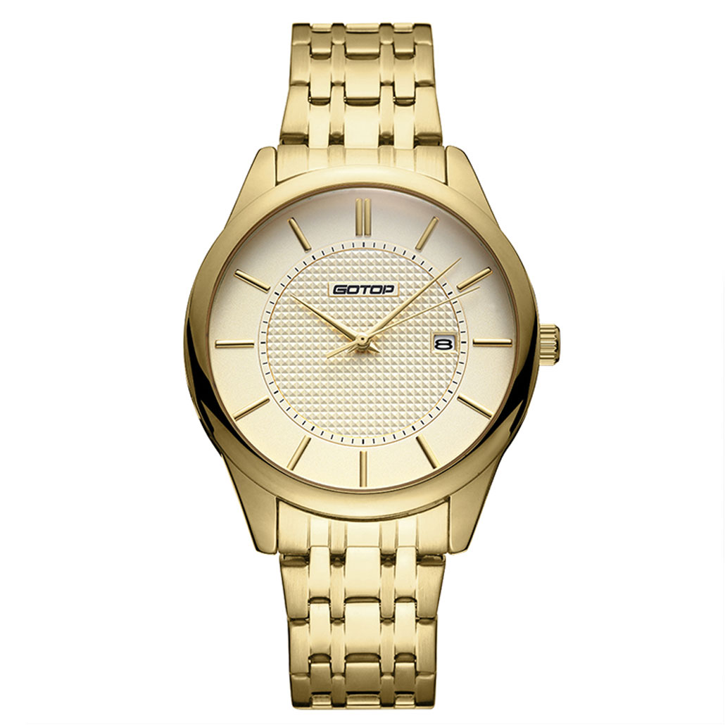 AW284 Gold Stainless-Steel Men's Watch With Metal Bracelet