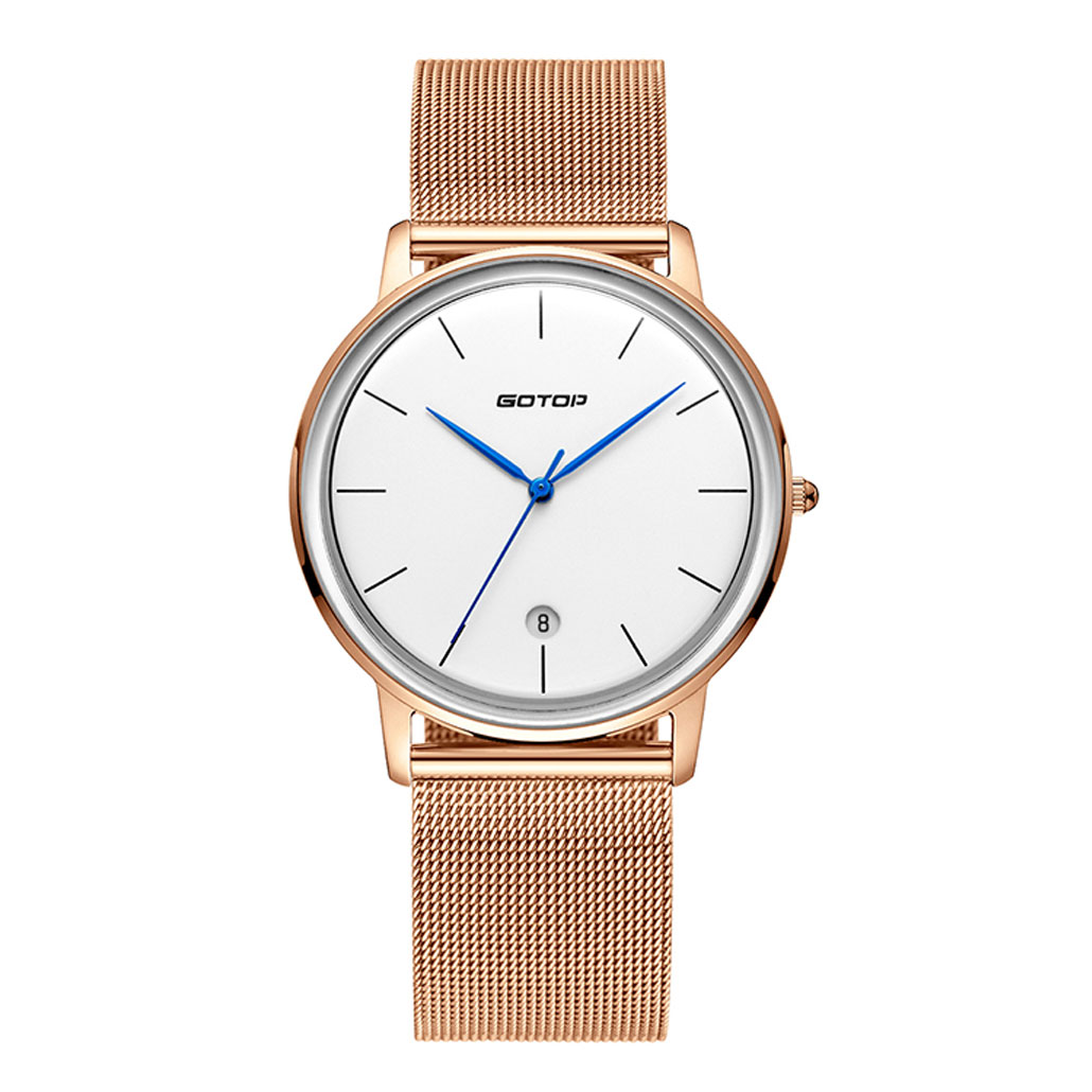 SS297-02 Gold Men's Watch With Metal Mesh Band