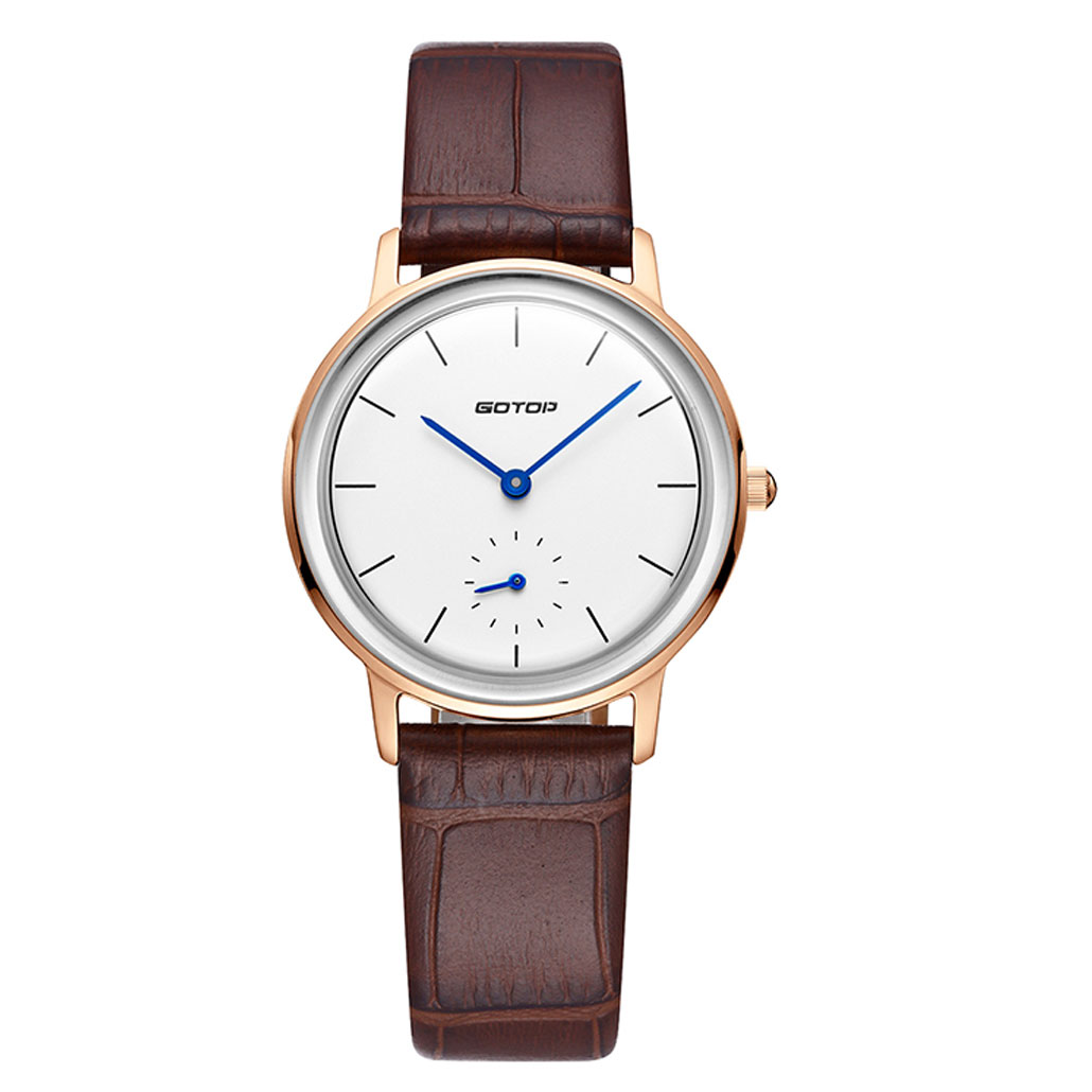 SS298-01 Men's Watch In Rose Gold With Brown Leather Strap