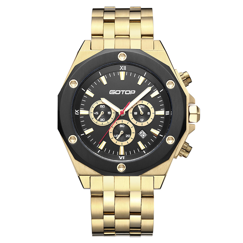 SS299 Gold And Black Men's Stainless-Steel Watch