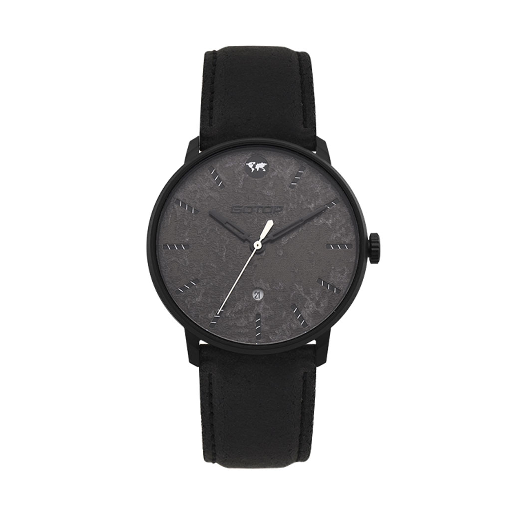 Men's Black Watch With Leather Strap Manufacturer, Custom Design