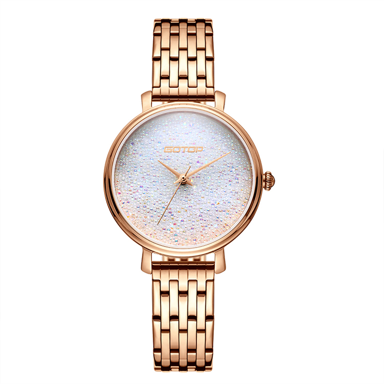 Rose Gold And White Ladies Watch