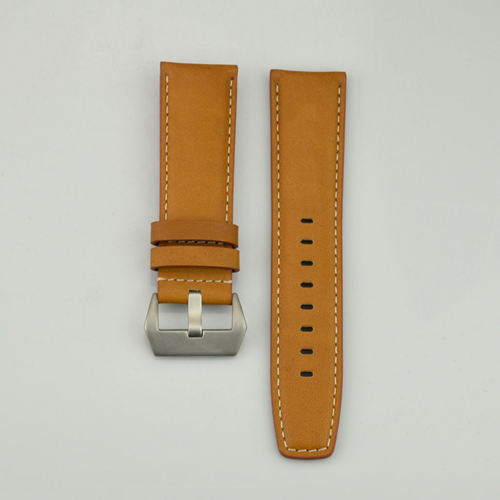 WL009 Dark Brown Men's Watch Strap In Leather