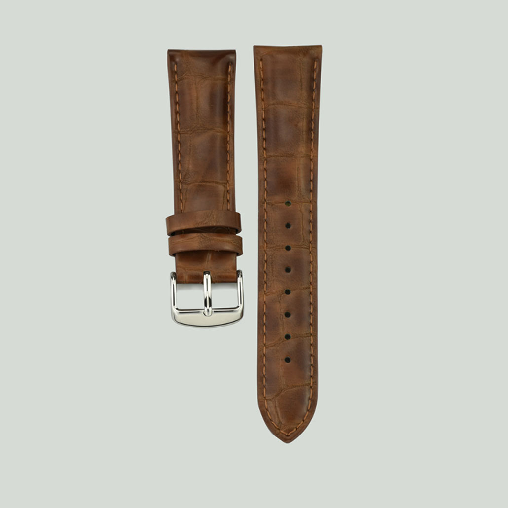 WL012 Coffee Colored Leather Watch Strap