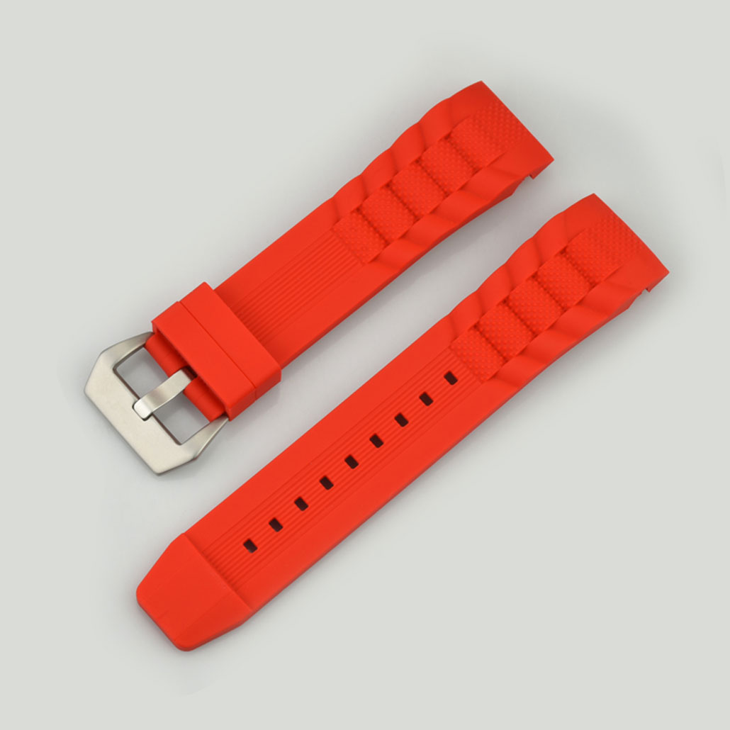 WR005 Red Silicone Rubber Watch Band