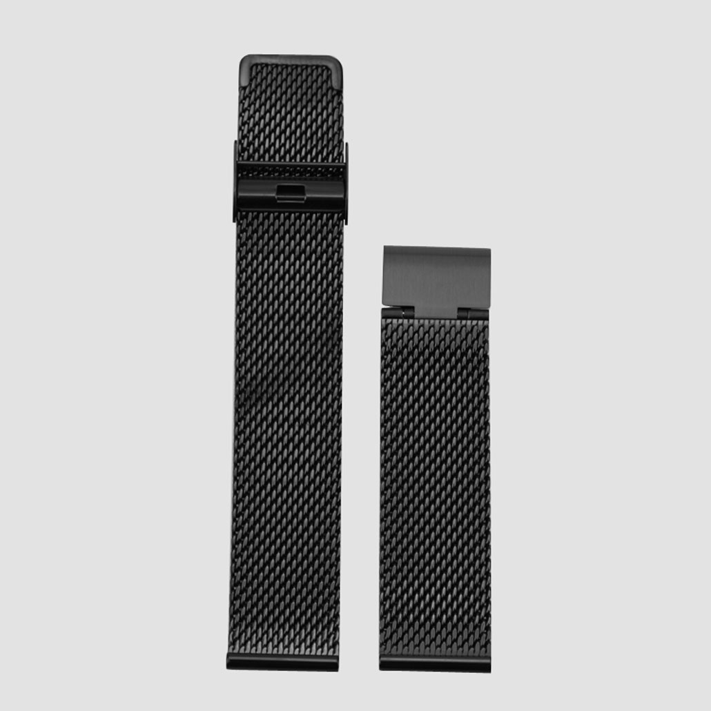 Black Mesh Band In Stainless-steel