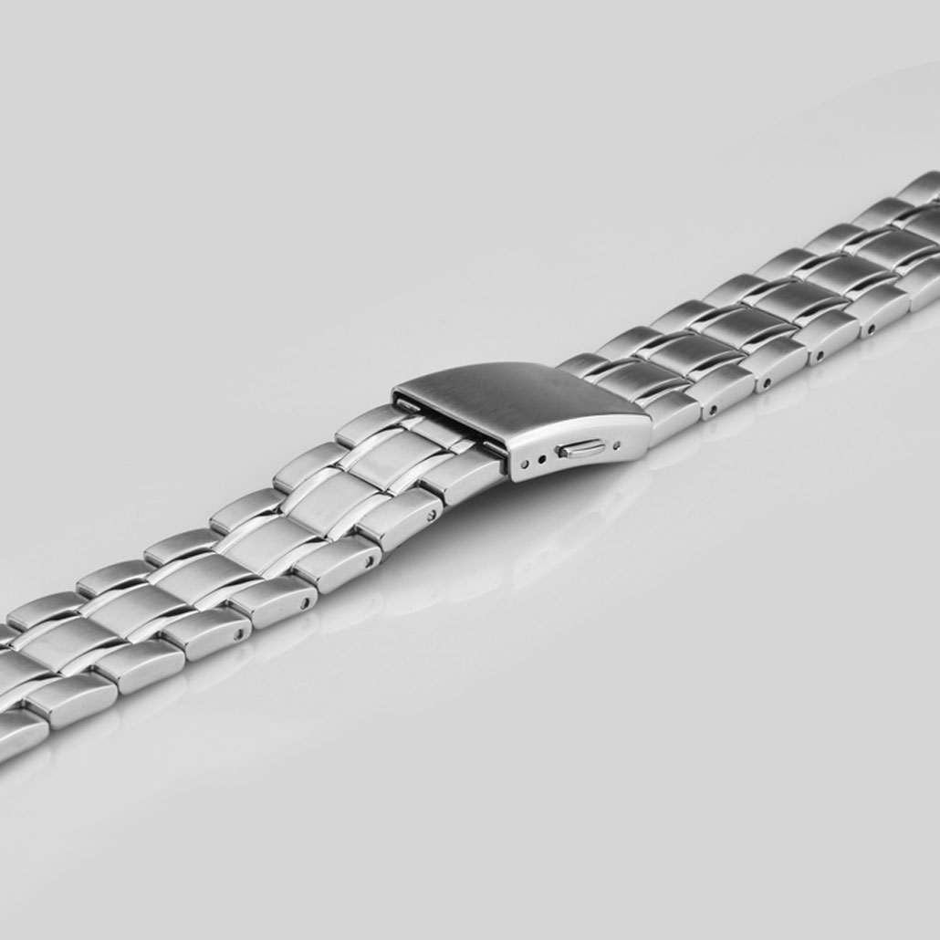 WS013 Stainless-steel Men's Watch Band In Silver