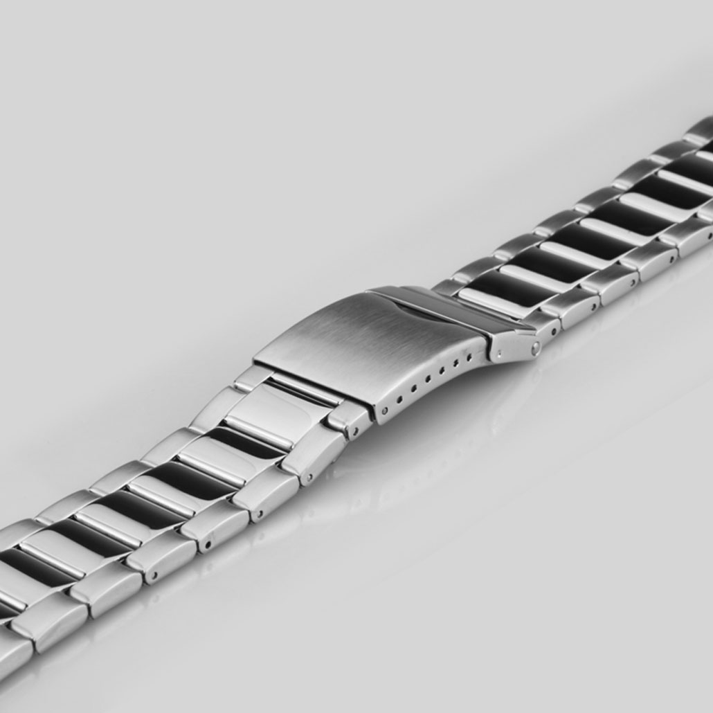Polished Stainless Steel Men's Watch Bracelet