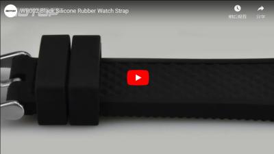 WR002 Black Silicone Rubber Watch Strap