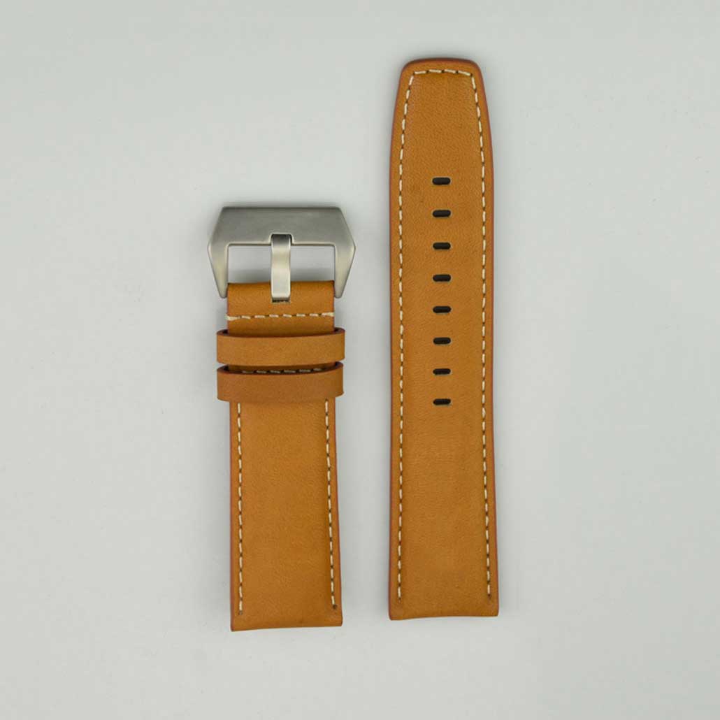 Dark Brown Men's Watch Strap In Leather