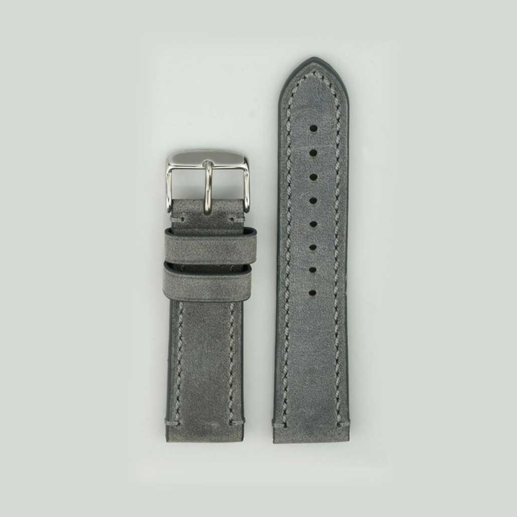 Grey Leather Watch Strap