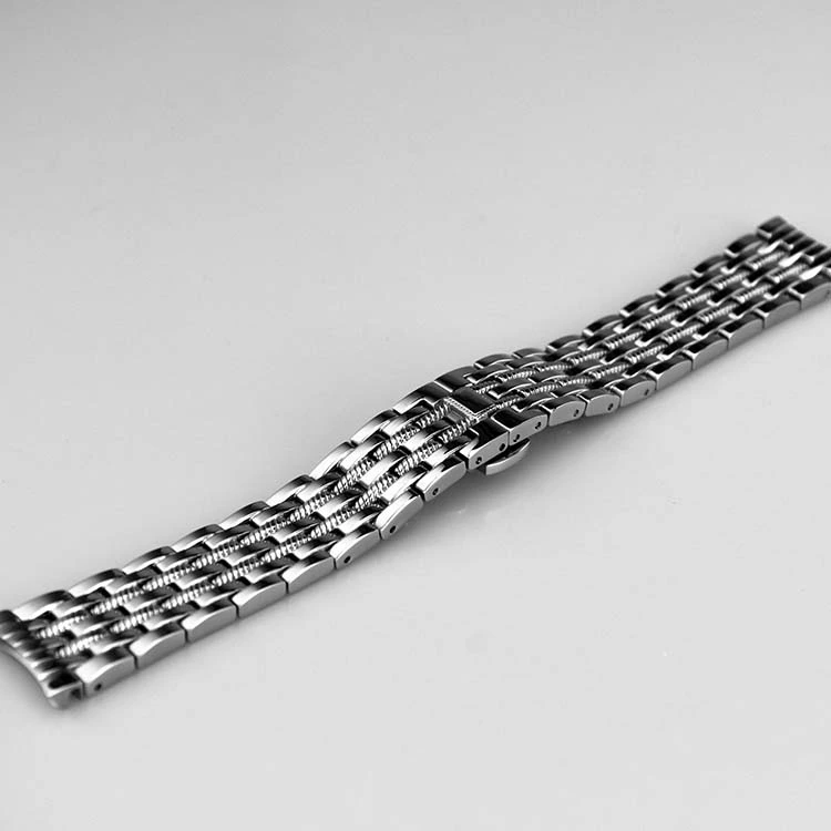 Double Press Butterfly Buckle Stainless Steel Watch Strap