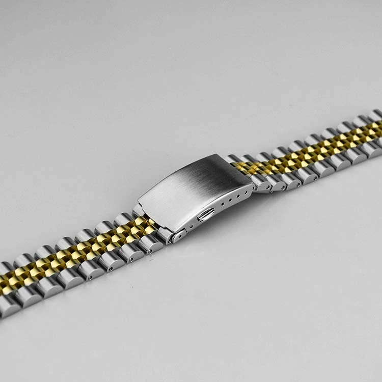 Silver + Gold Stainless Steel Watch Strap