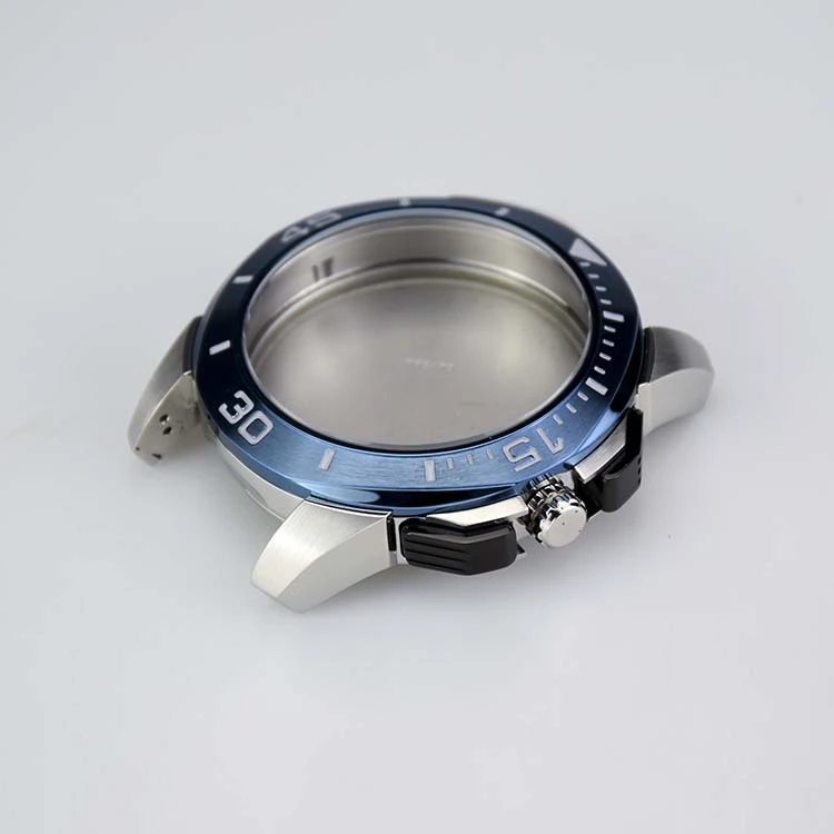 Stainless Steel Watch Case with Round Brushed Bezel