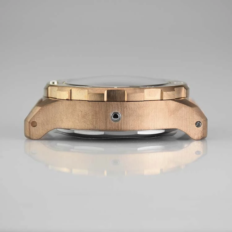 Stainless Steel Watch Case with Round Brushed Bezel Surface