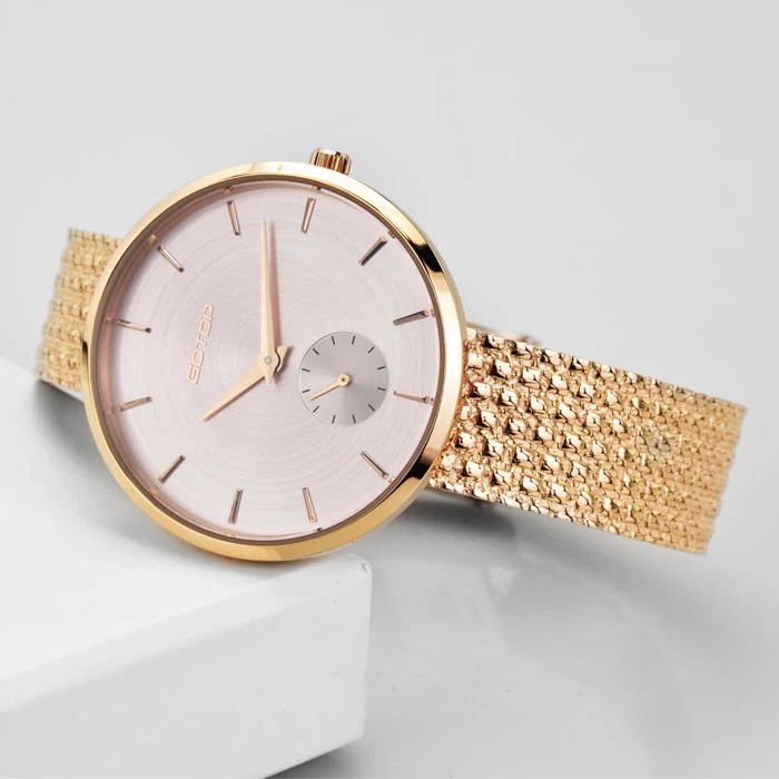 Fashion Unique Stereoscopic Brick Quartz Watch New Steel Strap Concise Sunray Dial